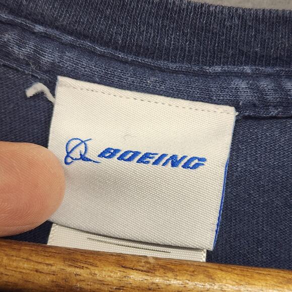 Boeing 737 T Shirt Men XL Blue Graphic Cotton Employee Promo Airplane Science - Picture 4 of 8